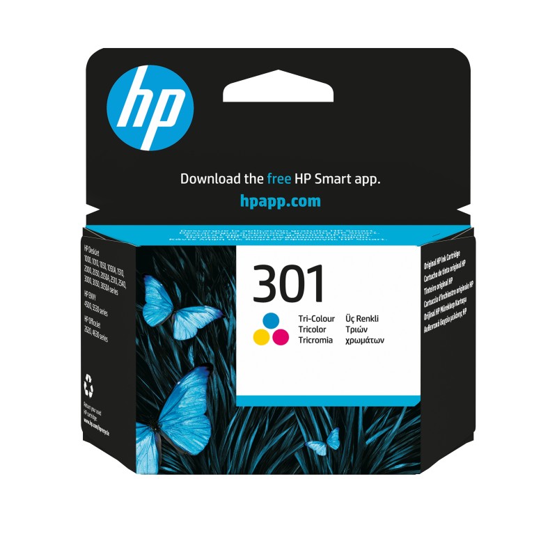 HP 301 Tri-color Original Cyan, Magenta, Gul HP 301 Tri-color Original Cyan, Magenta, Gul